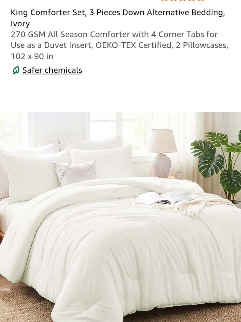 King Comforter Set, 3 Pieces Down Alternative Bedding,can Use As A Duvet Insert.